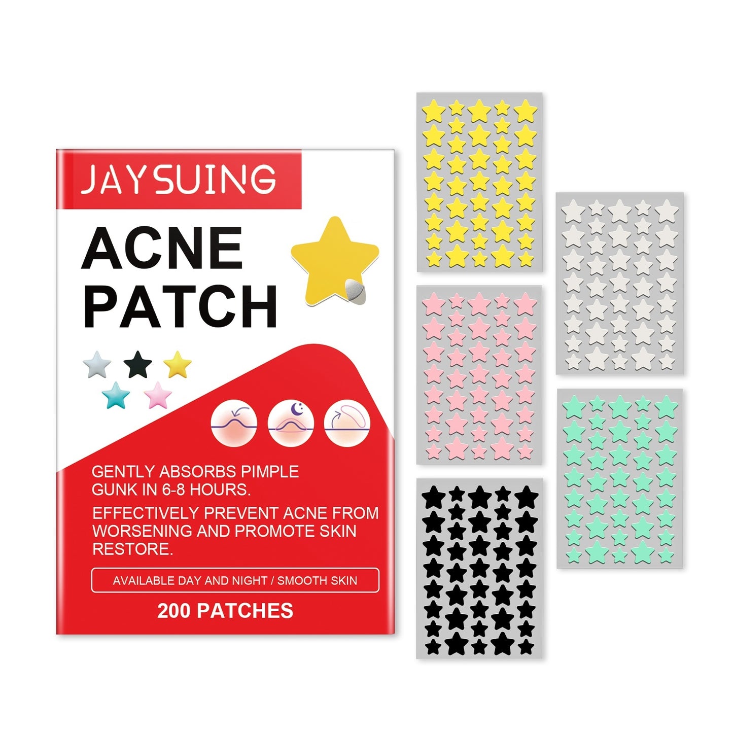 Acne Patch - Hydrocolloid Stickers for Covering Facial Spots (200 Count)